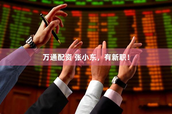 万通配资 张小东，有新职！